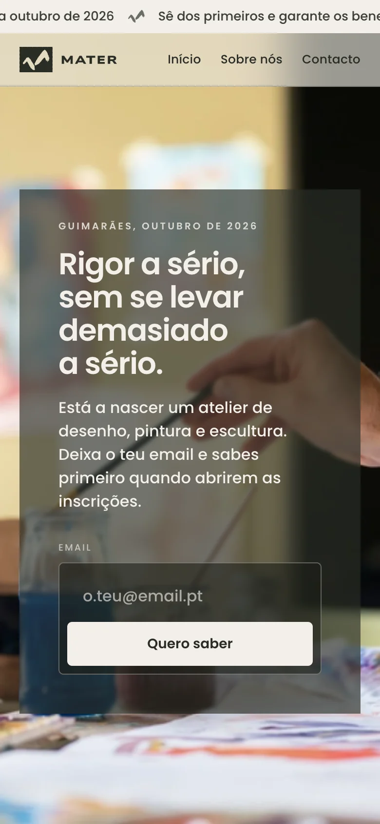 Atelier Mater: The same page on a phone