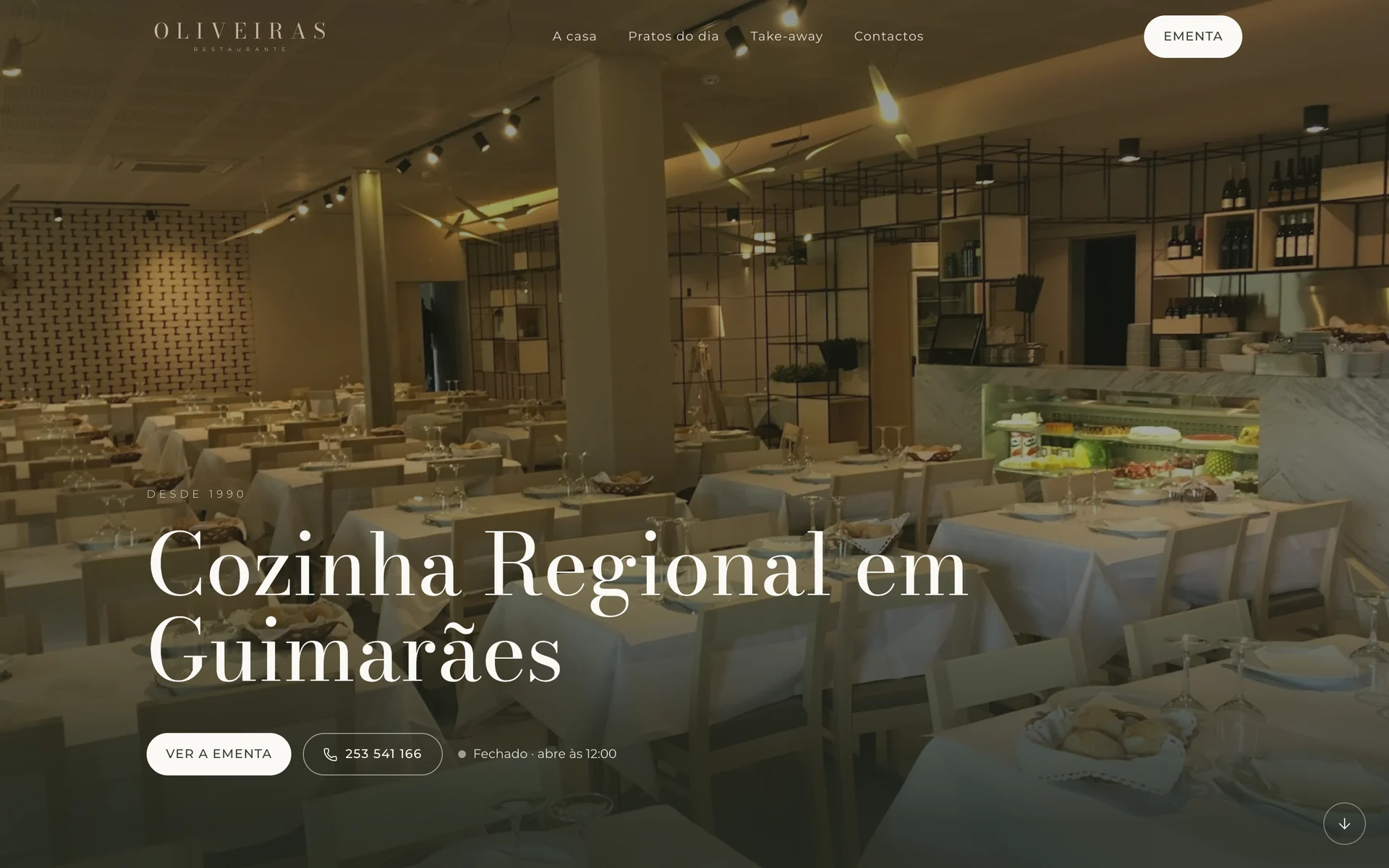 Restaurante Oliveiras: Restaurant website at restauranteoliveiras.pt